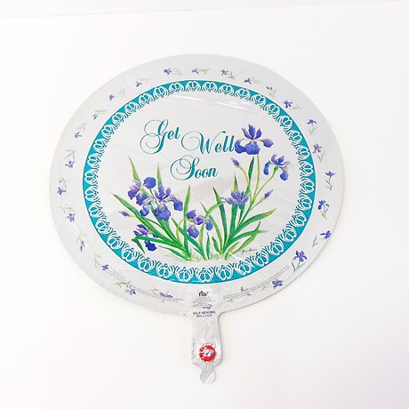 Get Well Soon-White &amp; Iris Mylar
