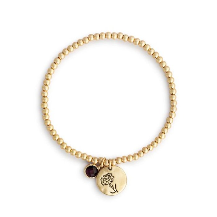 July Birthstone Flower Charm Bracelet