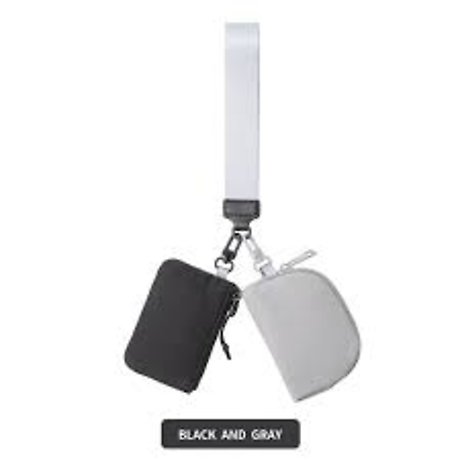 Dual Black/Gray Coin Purse Key Chain