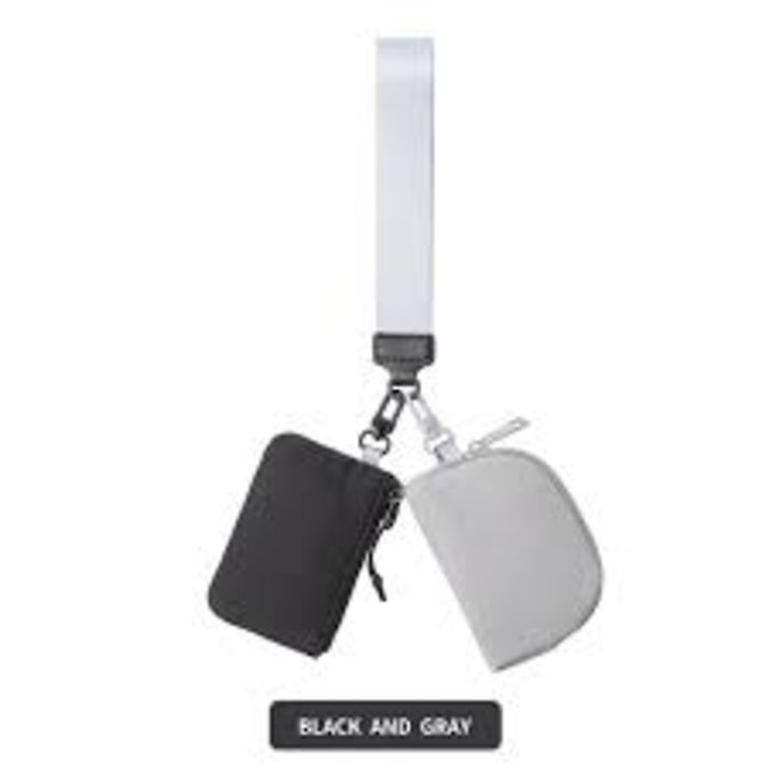 Dual Black/Gray Coin Purse Key Chain