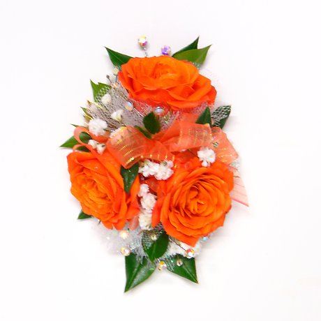 Orange Spray Rose Wrist Corsage