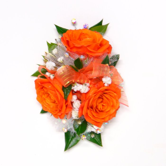 Wrist Corsage Orange Spray