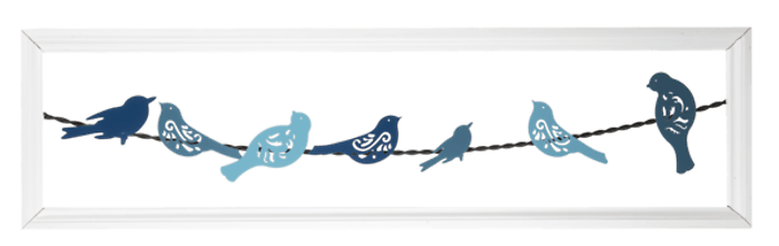 Framed Bluebirds on a Wire Wall Decor