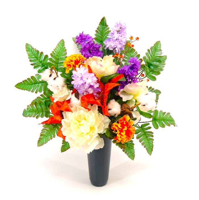 Liliac Accents Silk Cemetery Design