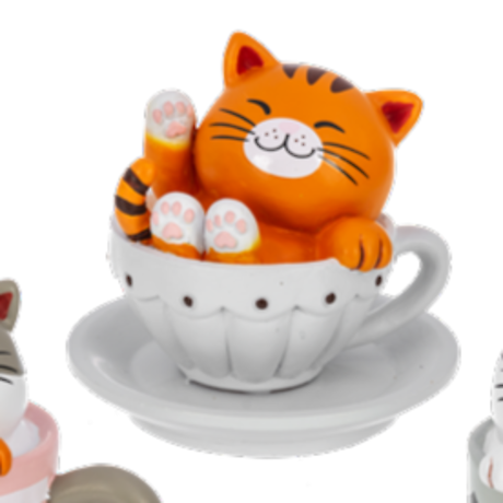 Cat Cafe Figurine-Orange