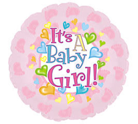 It\'s a Girl Foot Prints Mylar Balloon