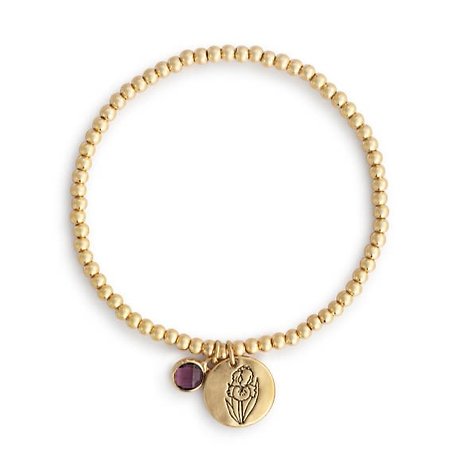 February Birthstone Flower Charm Bracelet