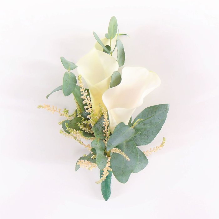 Double White Calla Lily Boutonniere