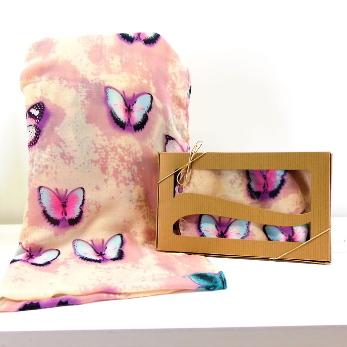 Lavender Butterfly Scarf