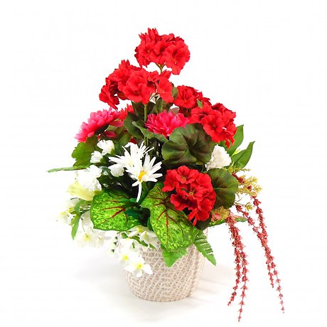 Geranium Grace Silk Cemetery Pot