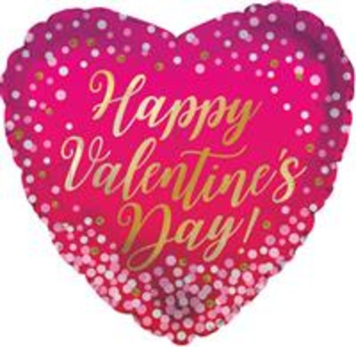 Happy Valentine\'s Day Confetti Mylar Balloon