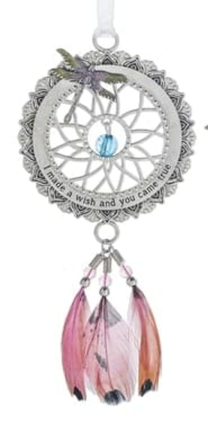 I made a wish and you came true-Dreamcatcher Dragonfly Ornament