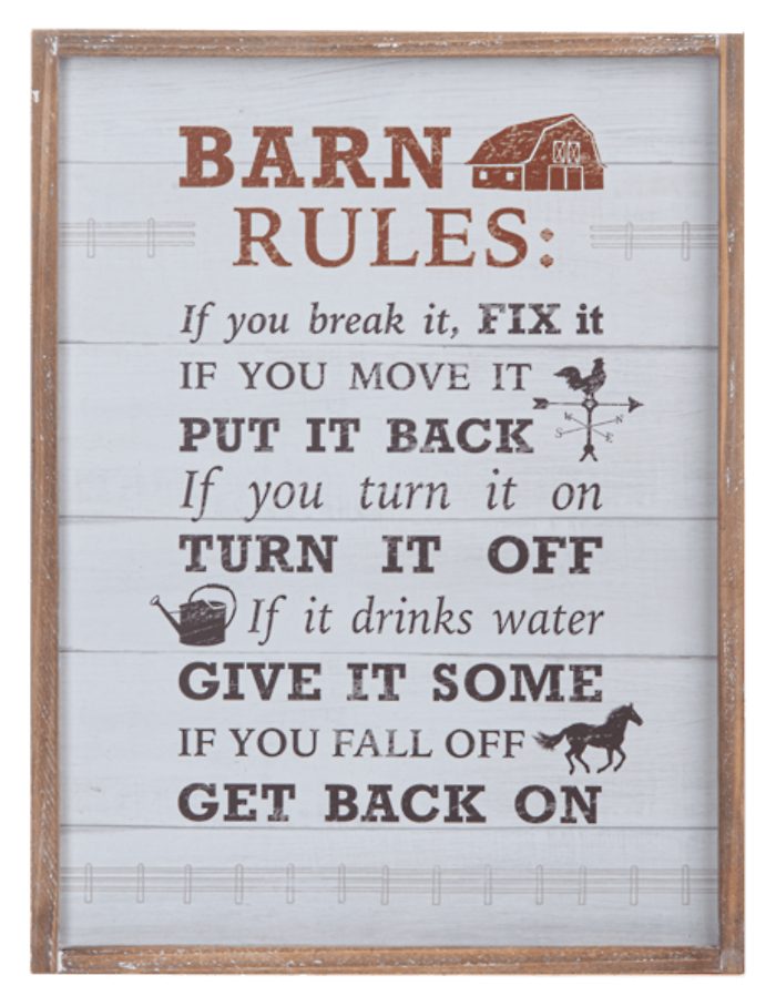 Barn Rules Wall Decor