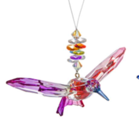 Humming Bird Rainbow Pendant-Purple/Blue/Pink