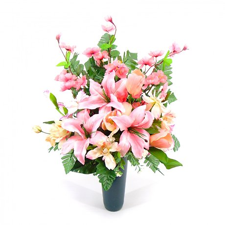 Perfect Pink Silk Cemetery Design