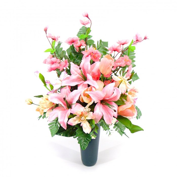 Perfect Pink Silk Cemetery Design