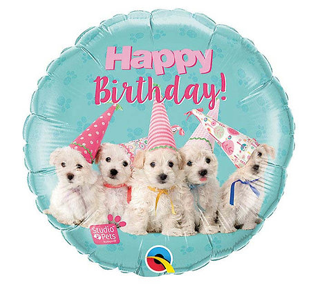 Happy Birthday Puppies Mylar Balloon