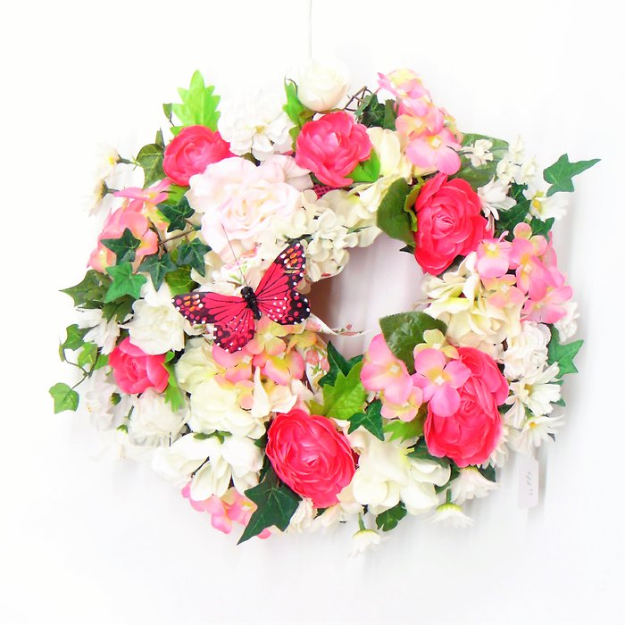 Shades of Pink Silk Wreath