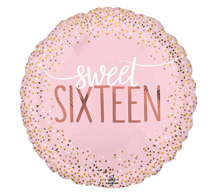 Sweet Sixteen Birthday Mylar Balloon