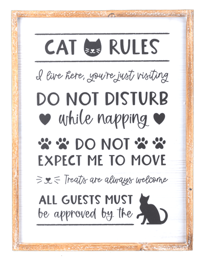 Cat Rules Wall Decor
