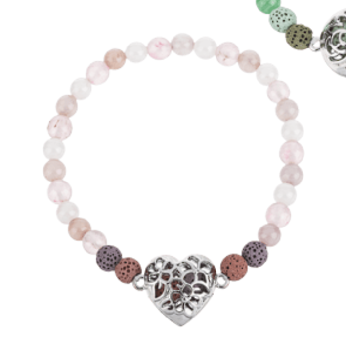 Aromatherapy Lava Beads Bracelet-Heart