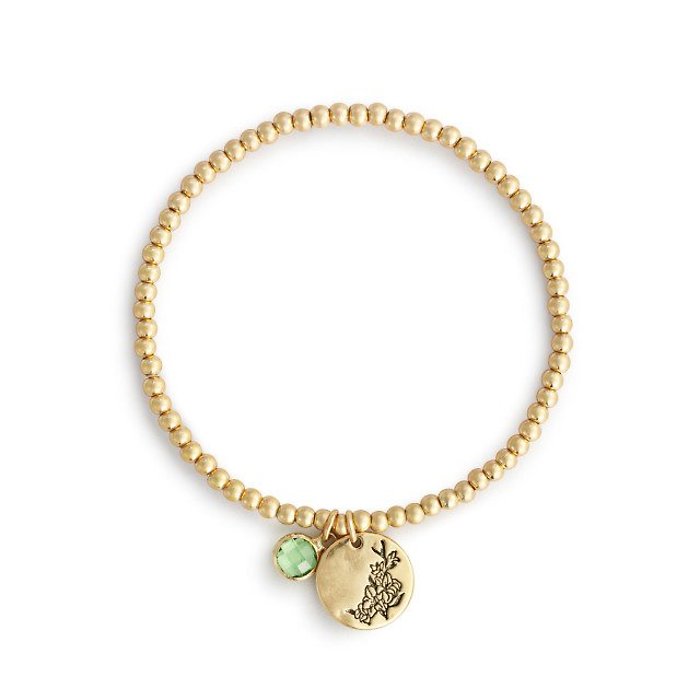 August Birthstone Flower Charm Bracelet