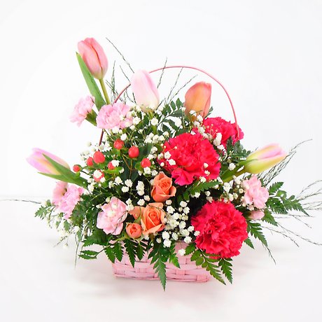 Pink Posy Basket