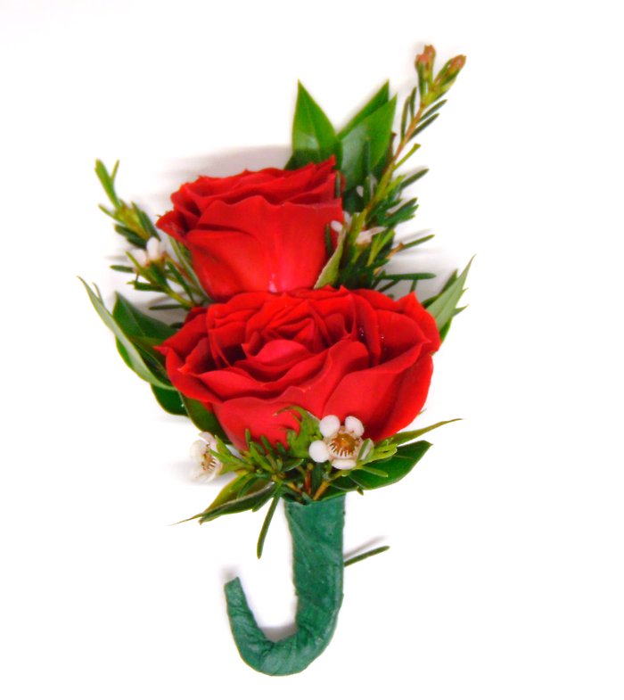 Red Spray Rose Boutonniere