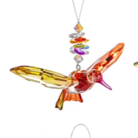 Humming Bird Rainbow Pendant-Yellow/Purple/Red
