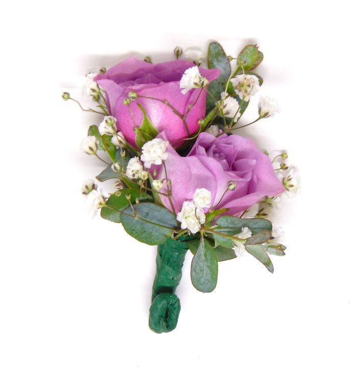 Two Lavender Spray Rose Boutonnniere