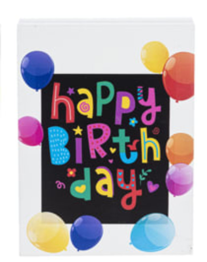 Happy Birthday Balloons Block Talk Greeting Card
