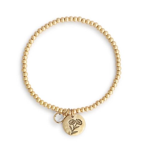 April Birthstone Flower Charm Bracelet
