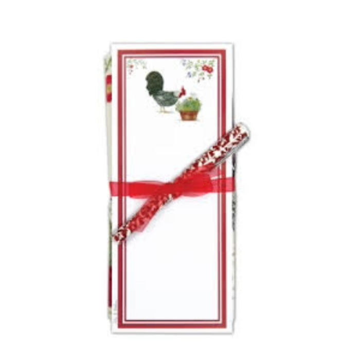 Magnetic Note Pad, Pen, Towel - Rooster