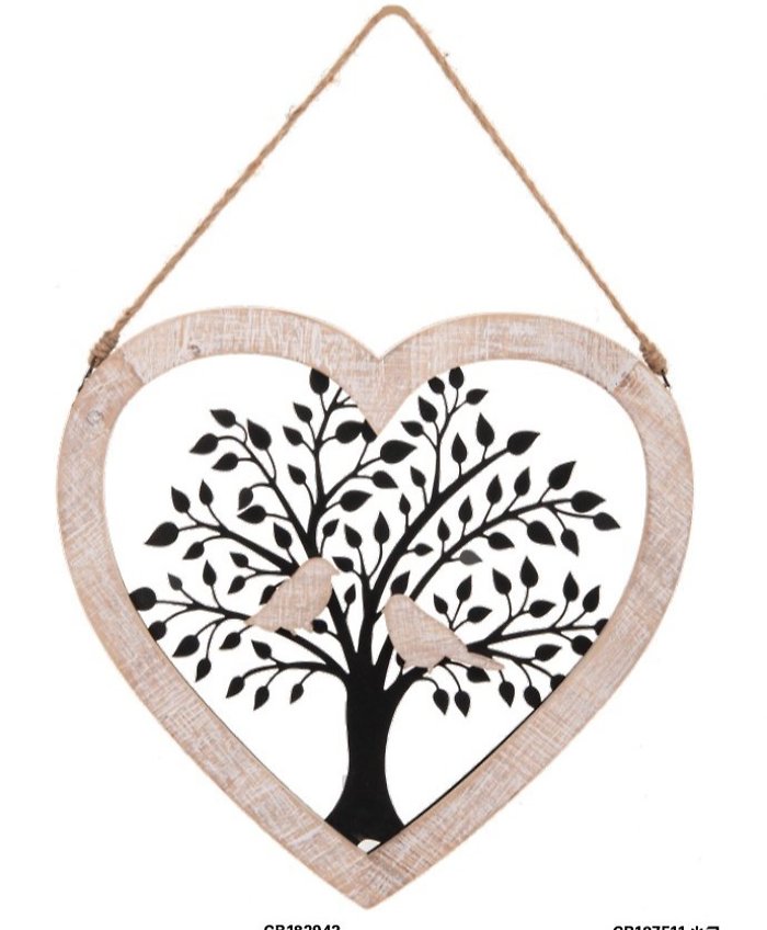 Tree of Life Heart with Birds Wall Hang
