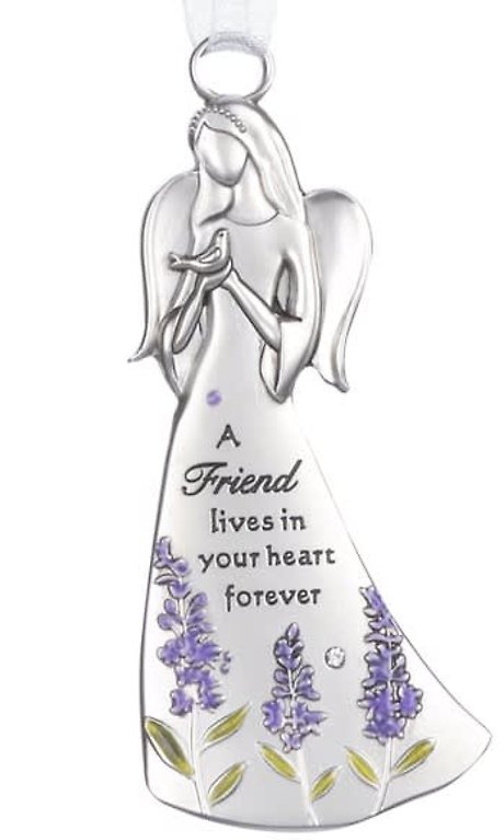 A Friend Lives in Your Heart Forever-Angel Ornament