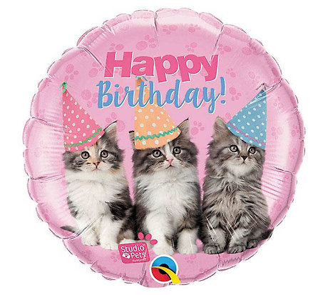 Happy Birthday Kittens Mylar Balloon