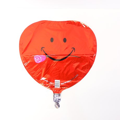 Red Heart Smile Rose Mylar Balloon