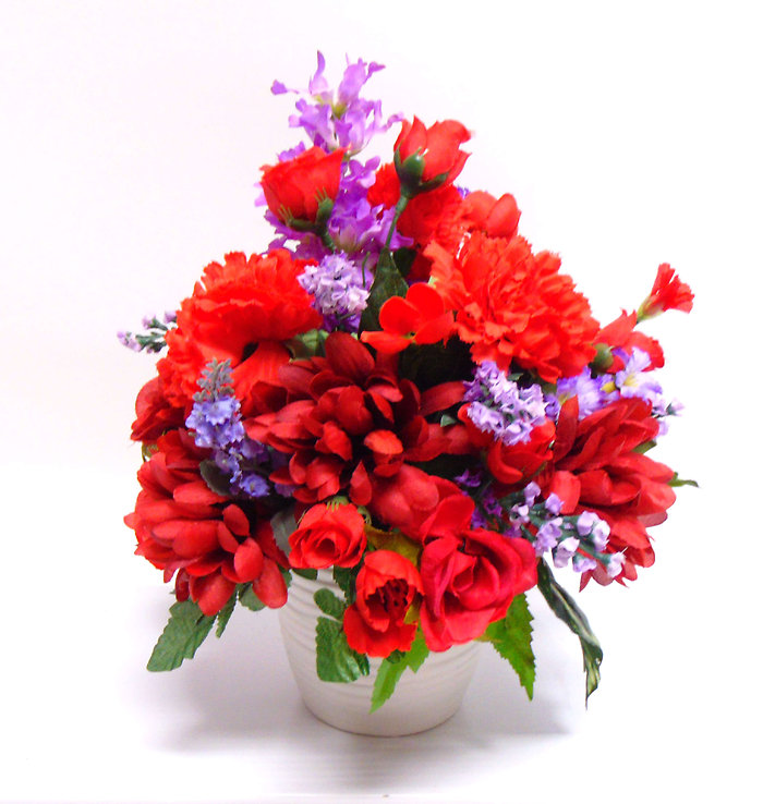 Hints of Purple in Red Silk Design