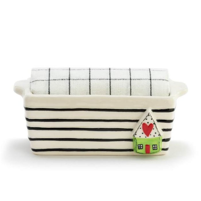 Home &amp; Stripes Mini Loaf Pan with Towel