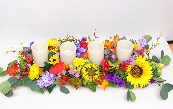 Festival of Fall Silk Centerpiece with LED Candles