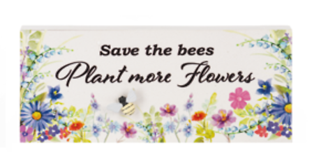 Save the Bees, Plant more Flowers-Pebble Shelf Sitter