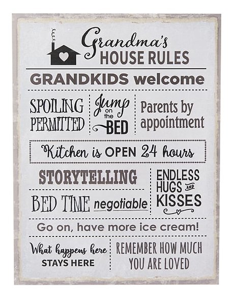 Grandmas  House Rules Wall Decor