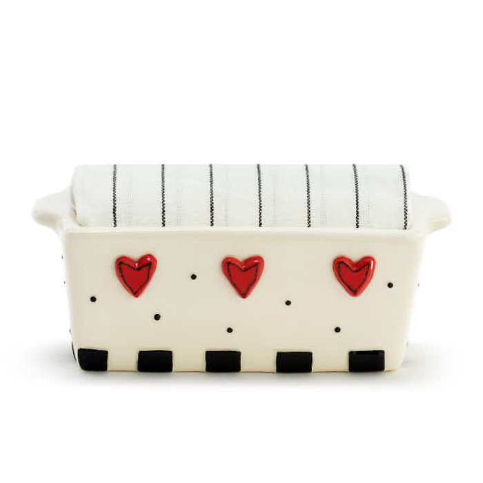 Dots &amp; Hearts Mini Loaf Pan with Towel