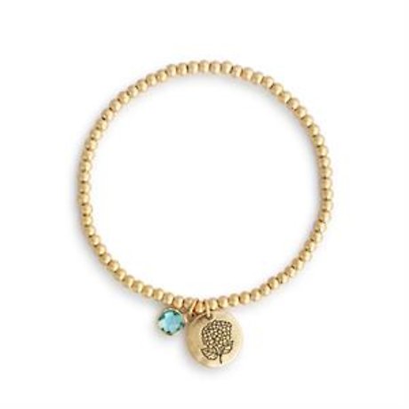 March Birthstone Flower Charm Bracelet