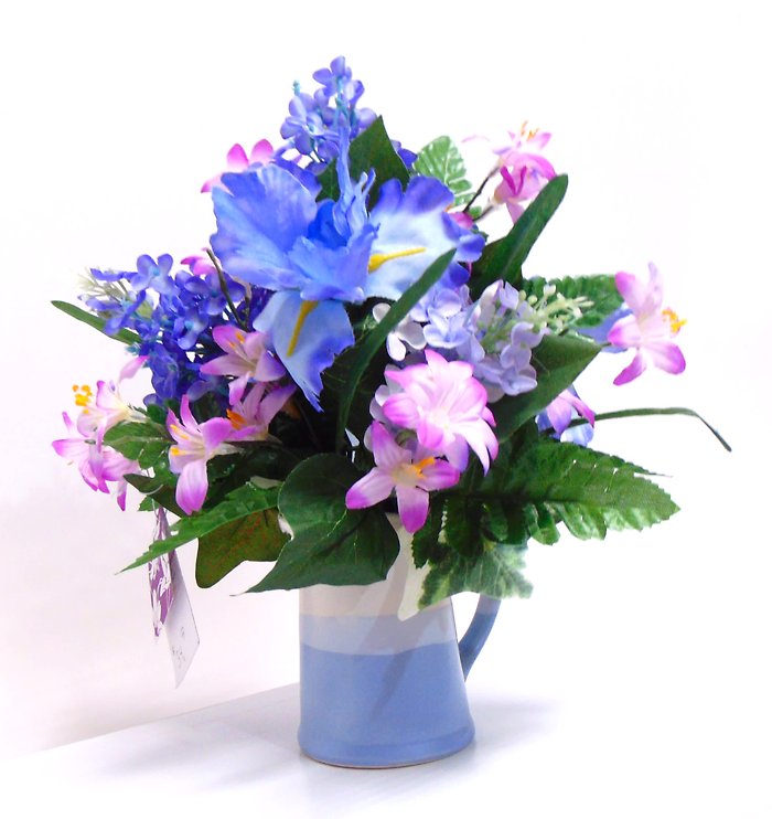 Spring Garden Silk Design in Mini Pitcher