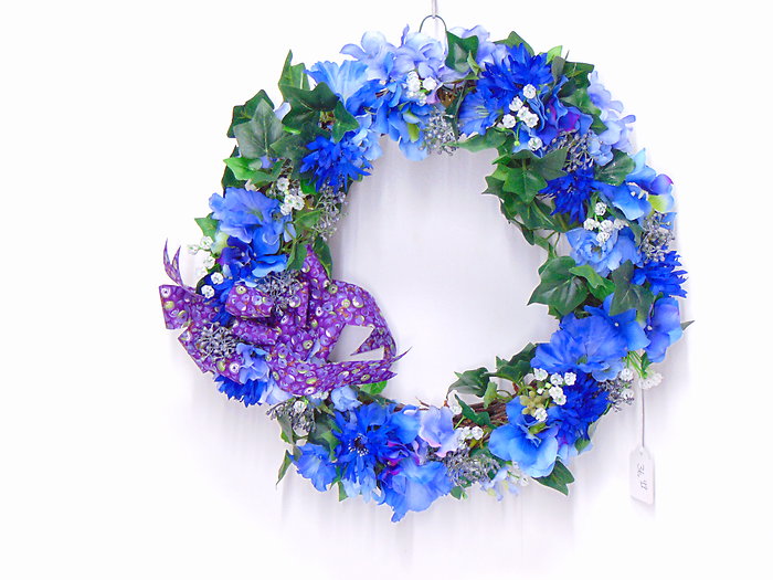 Blue Silk Wreath