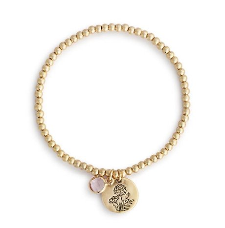 October Flower Birthstone Charm Bracelet
