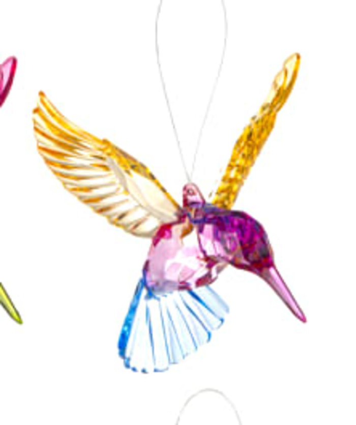 Meadow Hummingbird Ornament-Yellow/Violet/Blue