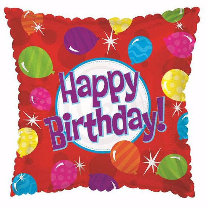 Happy Birthday Bright Balloons Mylar