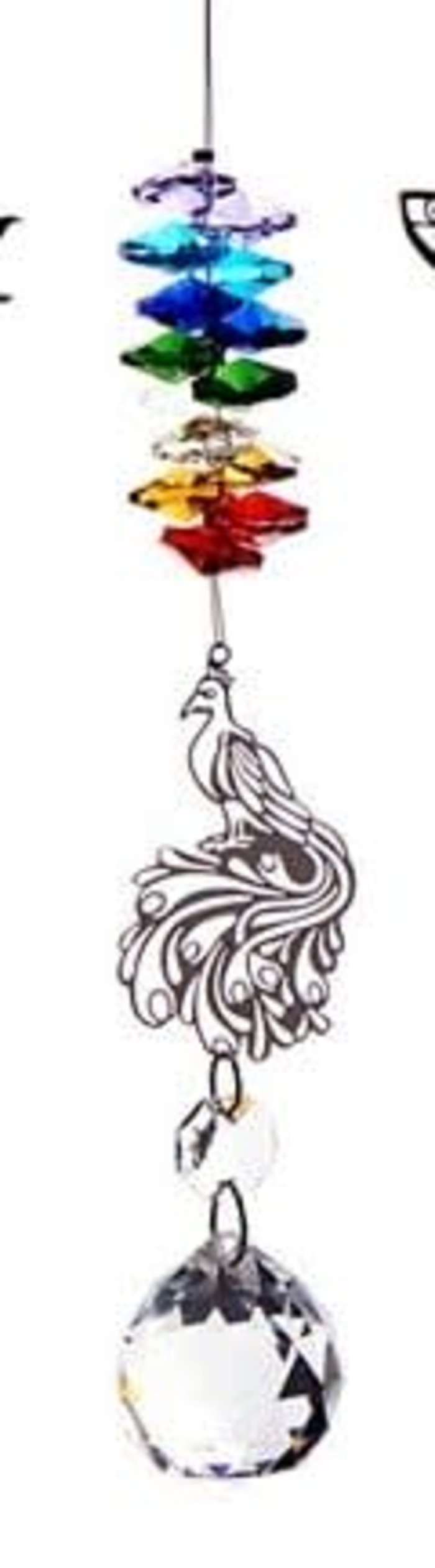 Crystal Prism Peacock Suncatcher